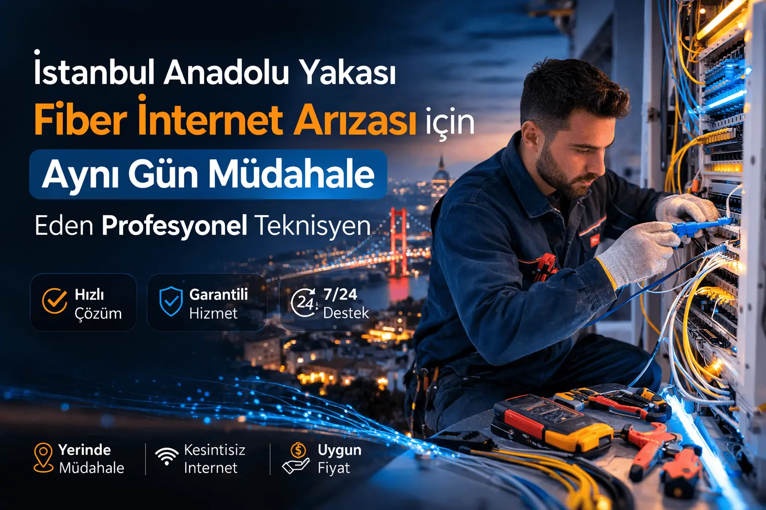 İstanbul Anadolu Yakası'nda fiber internet arızalarına uzman çözüm ve hızlı müdahale hizmeti.