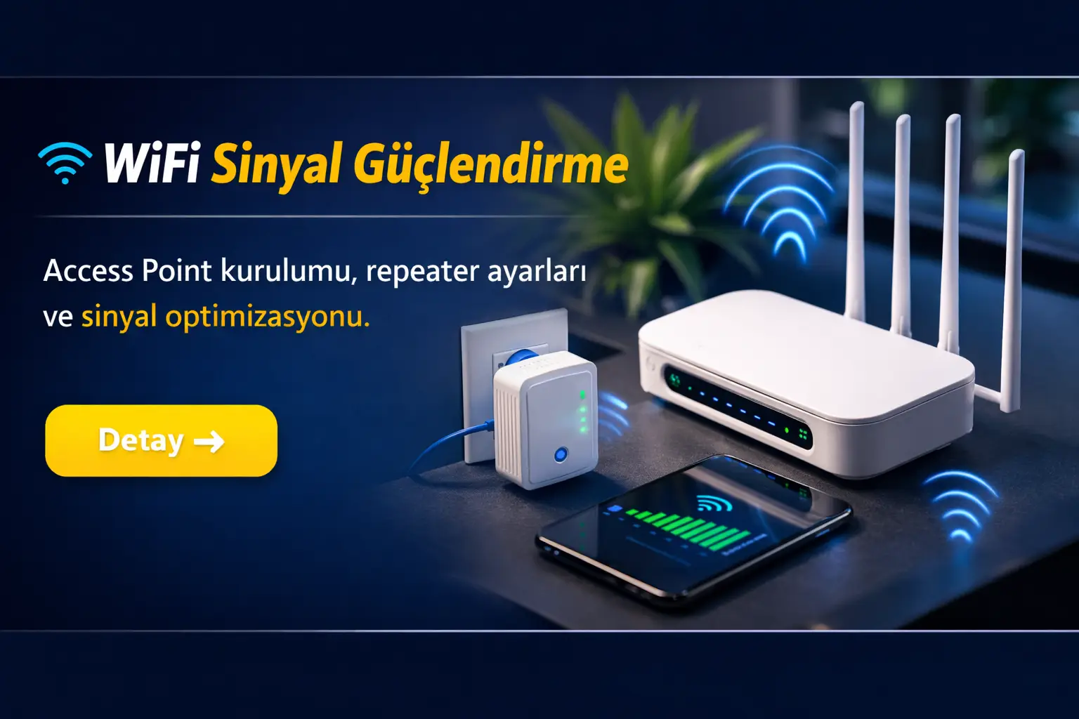 WiFi sinyal güçlendirme ve access point kurulumu yapan teknik servis