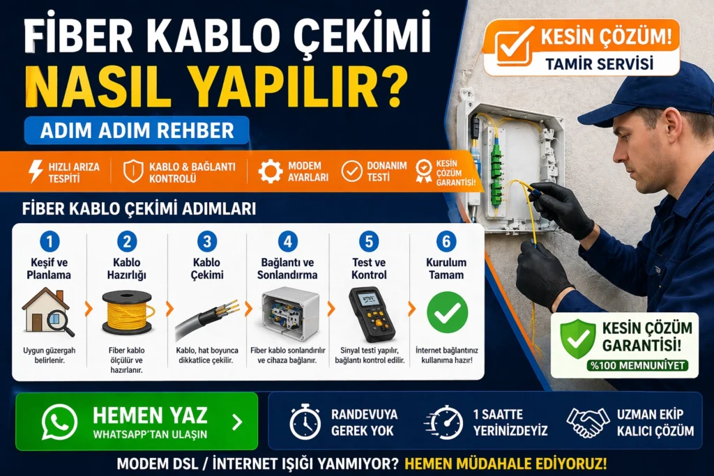 Fiber kablo çekimi nasıl yapılır adım adım rehber, kurulum ve test aşamaları