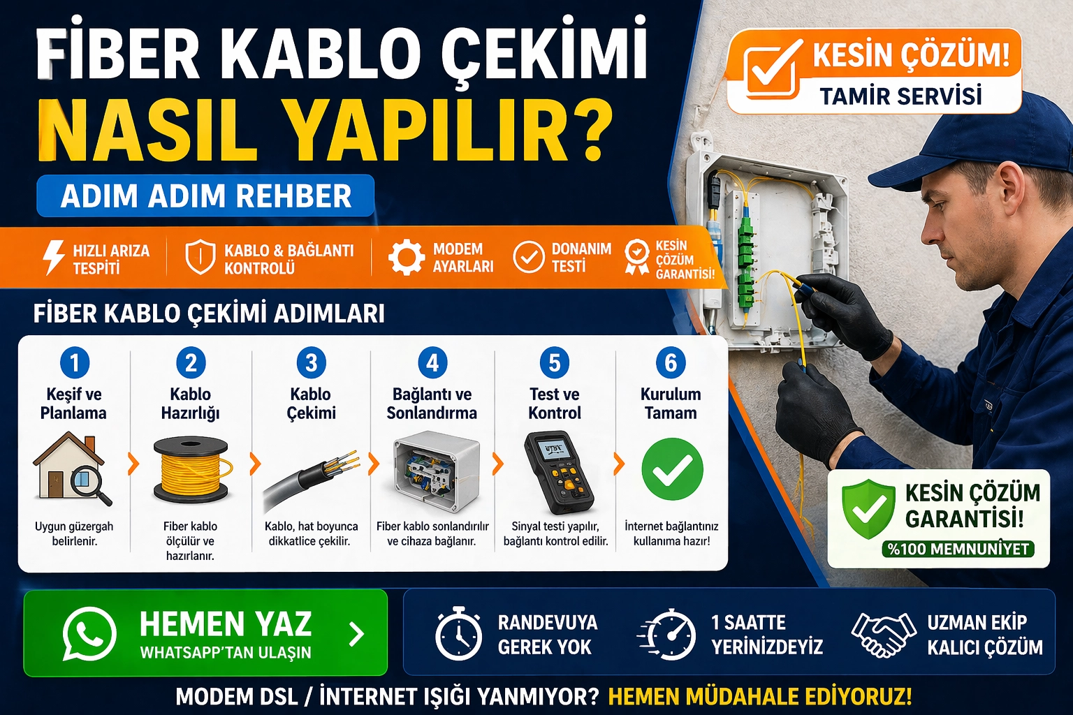 Fiber kablo çekimi nasıl yapılır adım adım rehber, kurulum ve test aşamaları