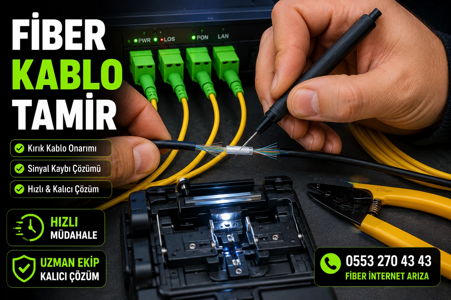 Fiber kablo tamiri cleaver ek çözümü