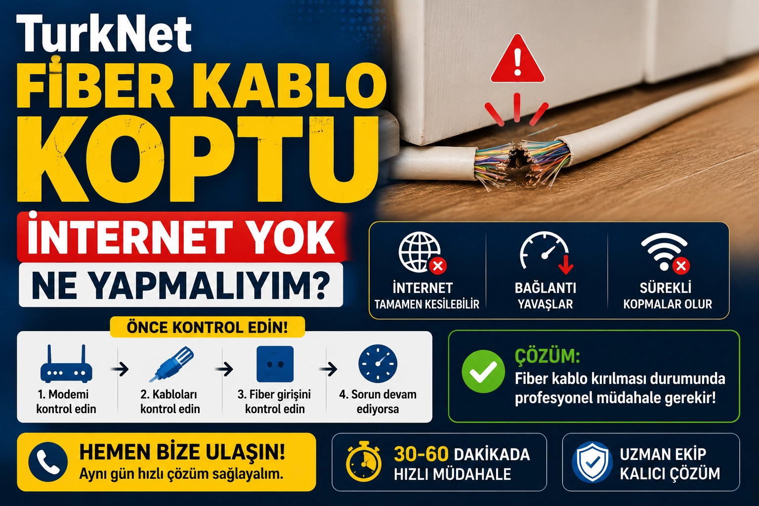 TurkNet fiber kablo koptu